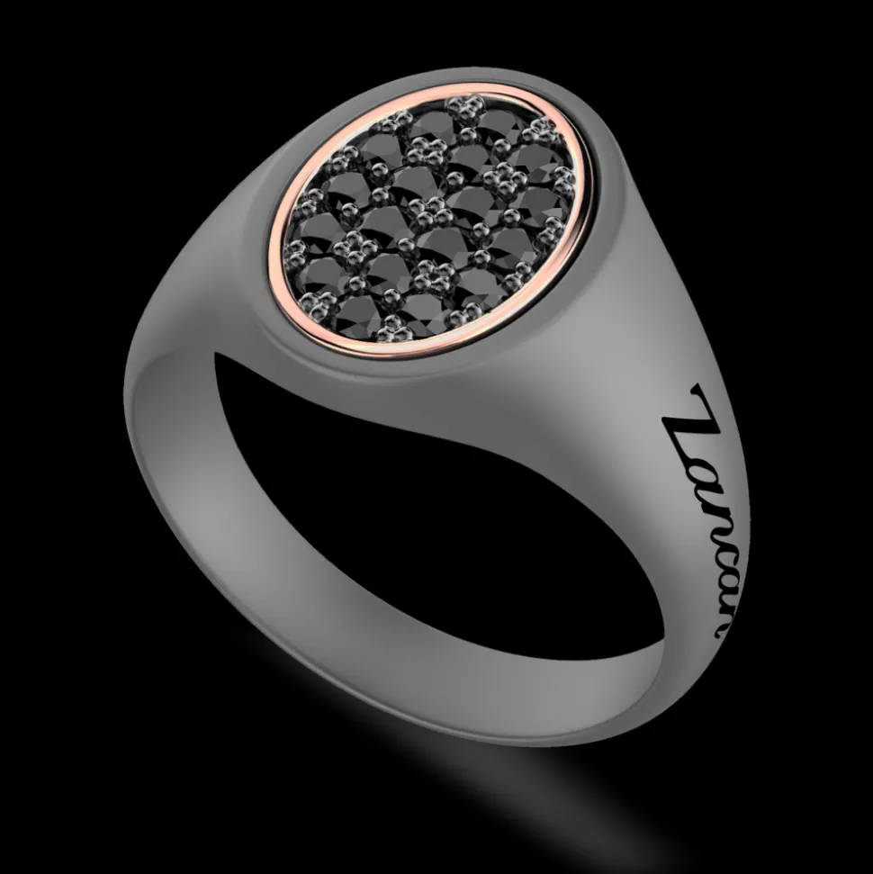 Anello Zancan in titanio, oro 18kt e diamanti.