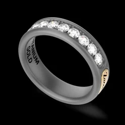 Anello Zancan in titanio, oro 18kt e diamanti neri