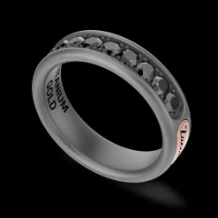 Anello Zancan in titanio, oro 18kt e diamanti neri