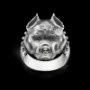Anello Zancan pitbull in argento con finitura vintage.