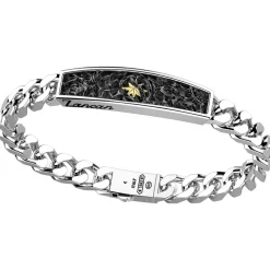 Bracciale a grumetta Zancan in argento con targa.
