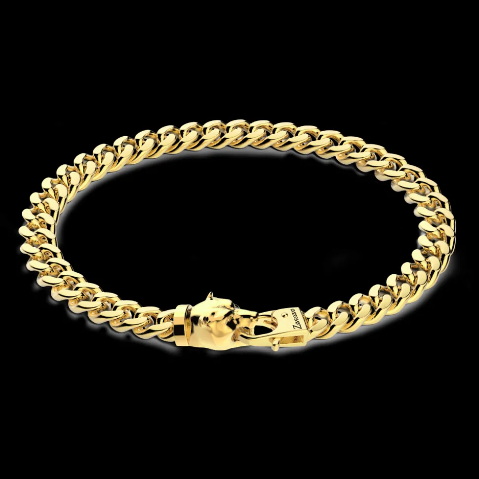 Bracciale a grumetta Zancan in argento con chiusura a testa d'orso.