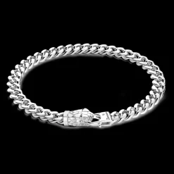 Bracciale a grumetta Zancan in argento con chiusura a testa di serpente.