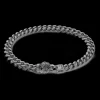Bracciale a grumetta Zancan in argento con chiusura a testa di tigre.