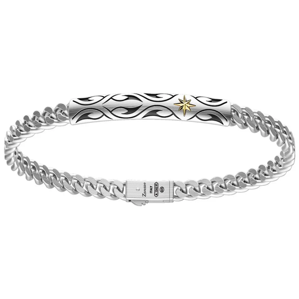 Bracciale a grumetta Zancan in argento con targa.