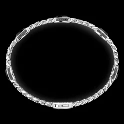 Bracciale a grumetta Zancan in argento con pietre nere.