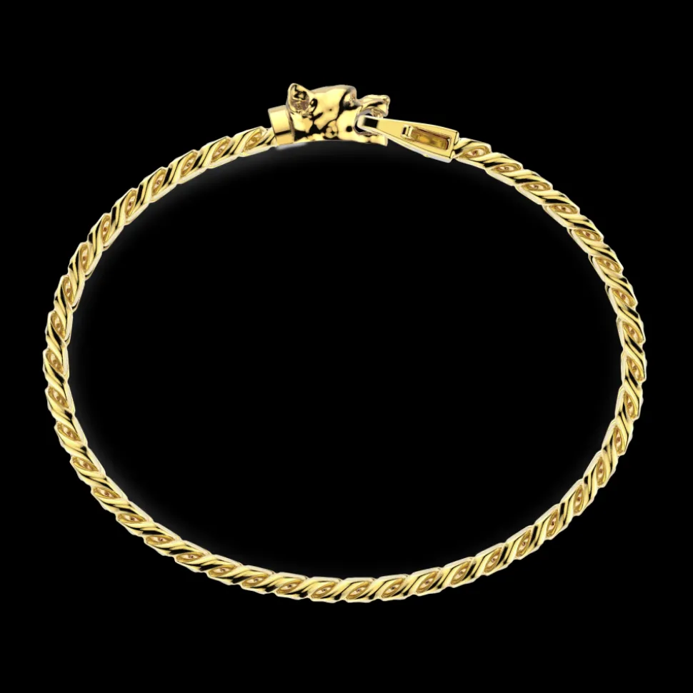 Bracciale a grumetta Zancan in argento con chiusura a testa di pitbull.
