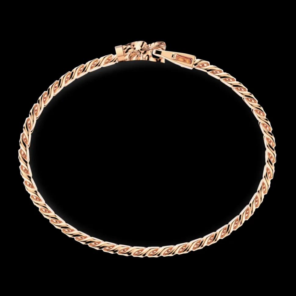Bracciale a grumetta Zancan in argento con chiusura a testa di leone.