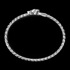 Bracciale a grumetta Zancan in argento con chiusura a testa di pantera.