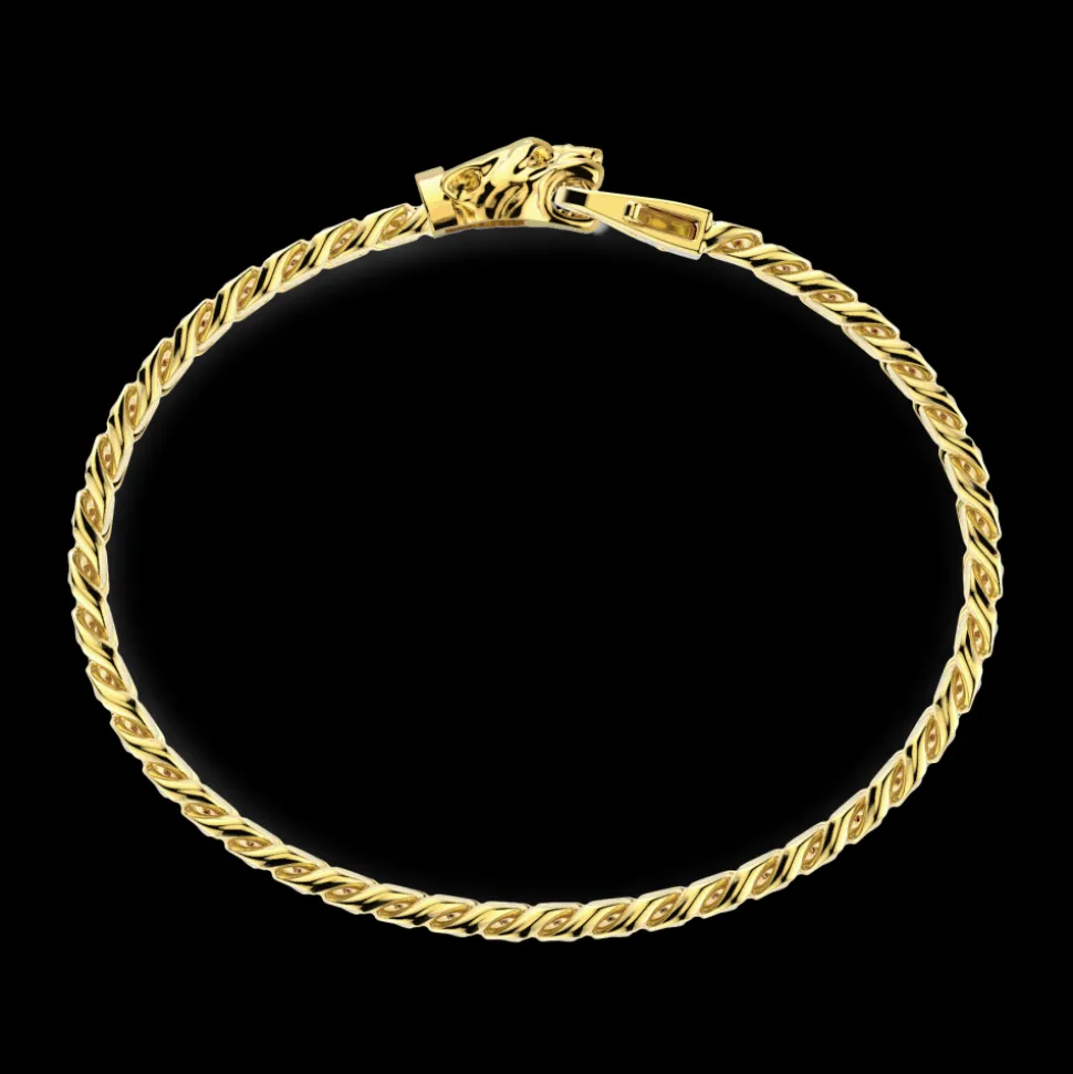 Bracciale a grumetta Zancan in argento con chiusura a testa di pantera.