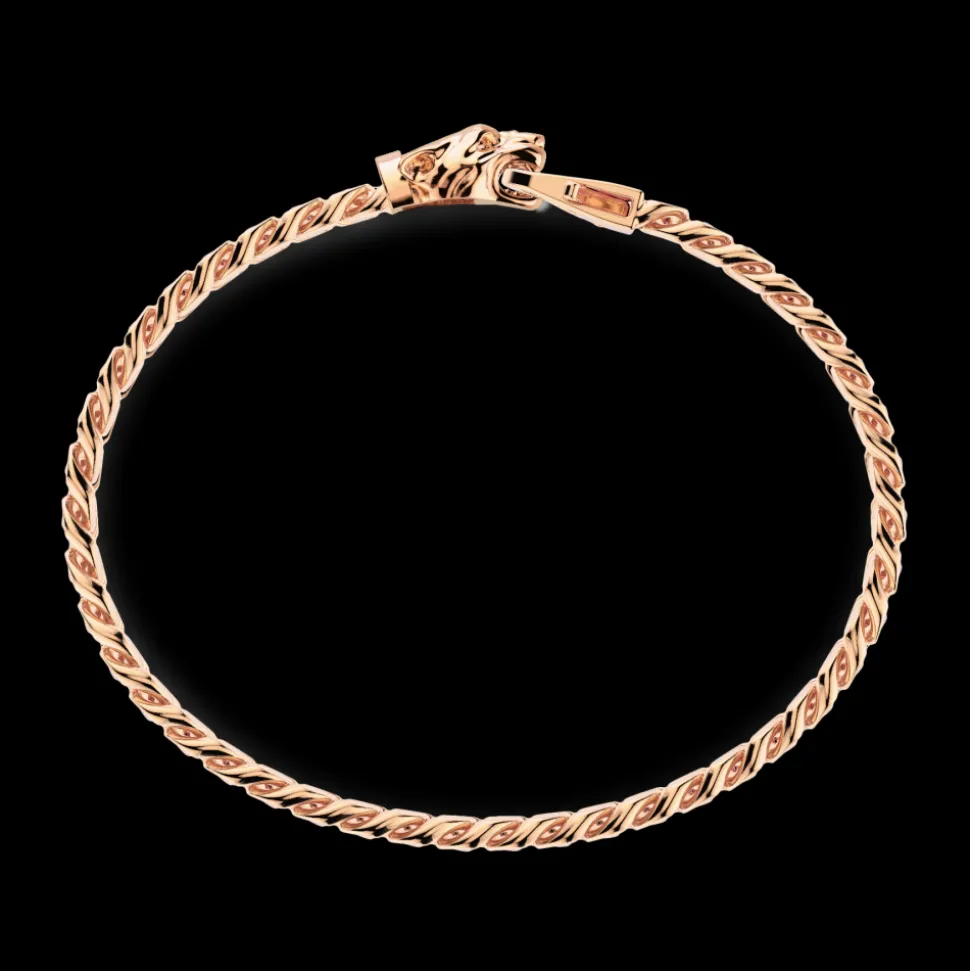 Bracciale a grumetta Zancan in argento con chiusura a testa di pantera.