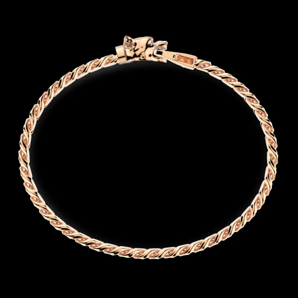 Bracciale a grumetta Zancan in argento con chiusura a testa di pitbull.