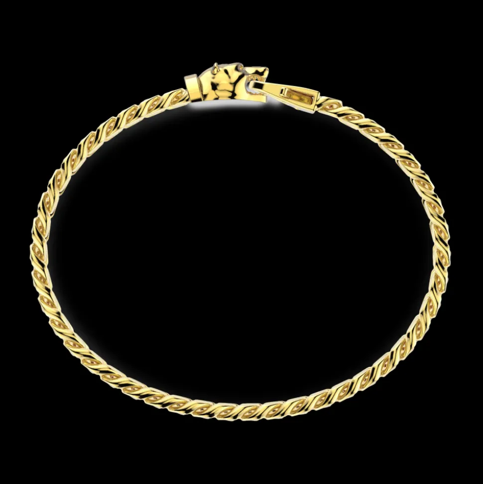 Bracciale a grumetta Zancan in argento con chiusura a testa d'orso.