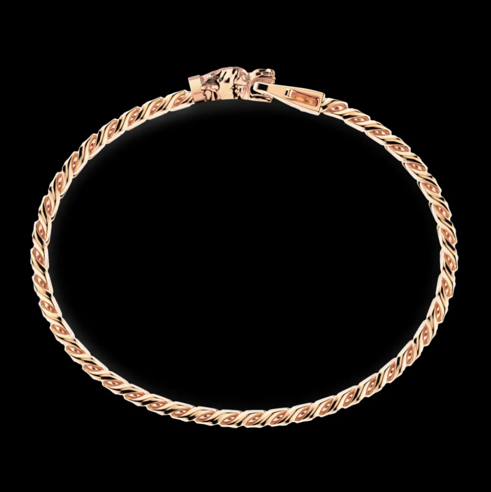 Bracciale a grumetta Zancan in argento con chiusura a testa di lupo.