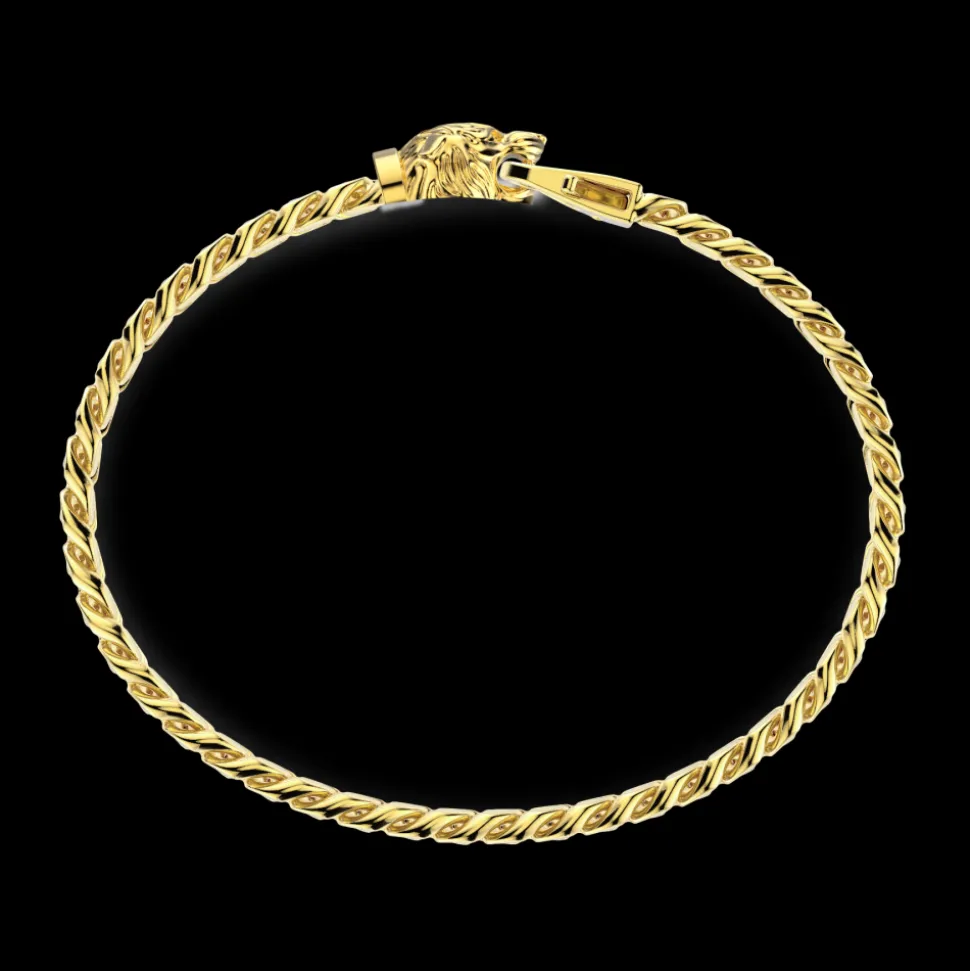 Bracciale a grumetta Zancan in argento con chiusura a testa di tigre.