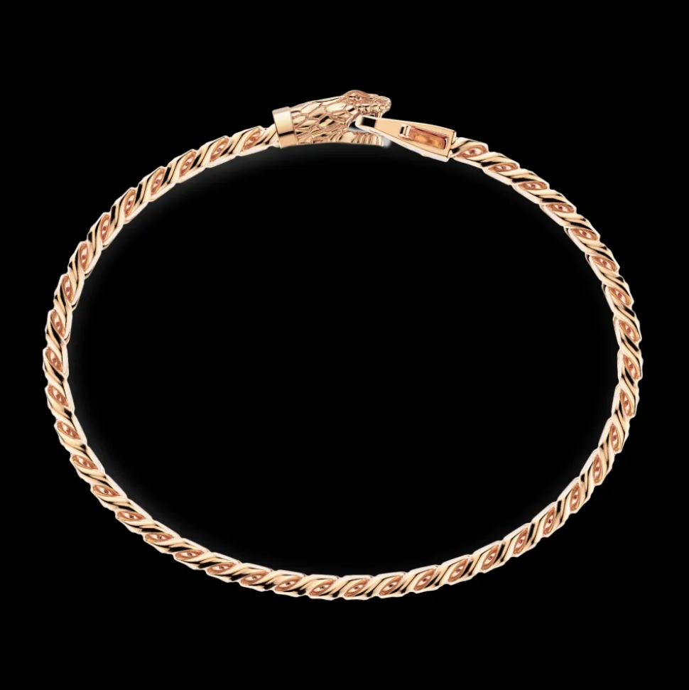 Bracciale a grumetta Zancan in argento con chiusura a testa di serpente.
