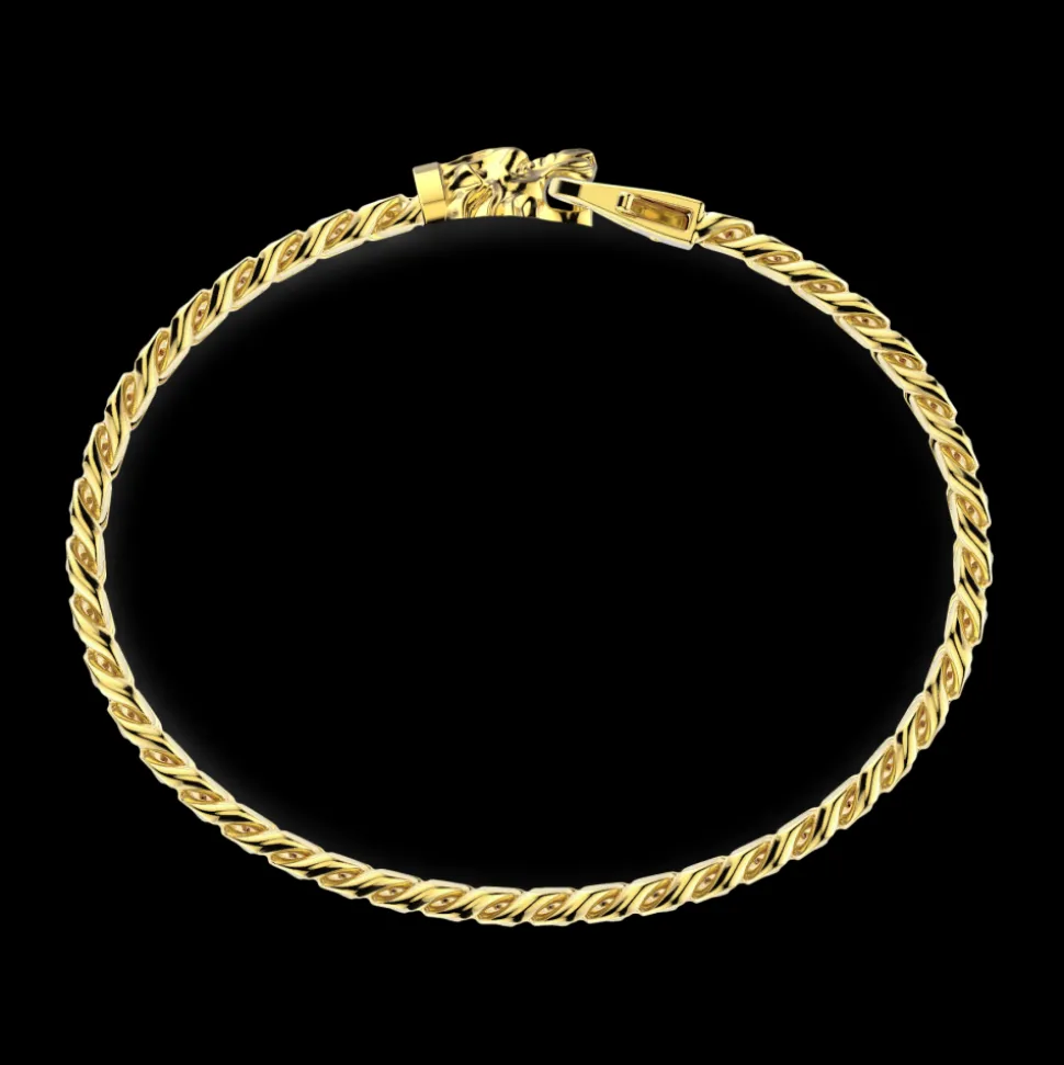 Bracciale a grumetta Zancan in argento con chiusura a testa di leone.