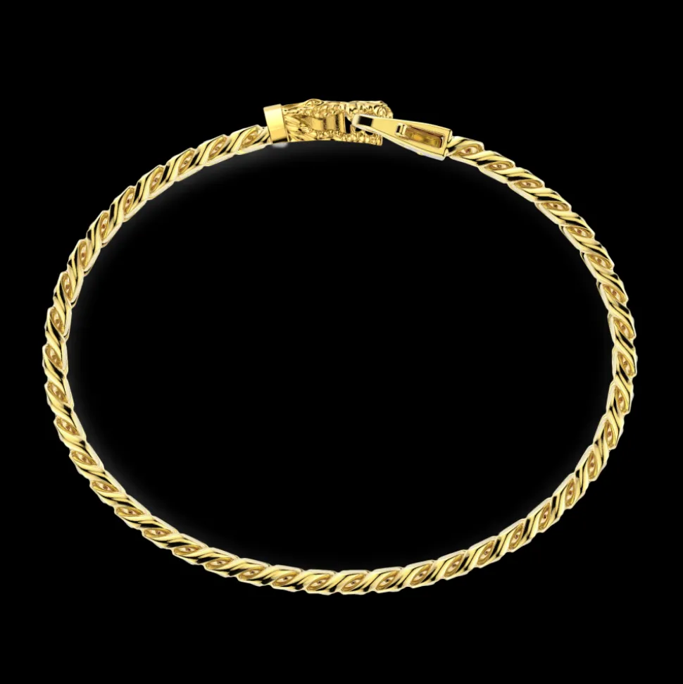 Bracciale a grumetta Zancan in argento con chiusura a testa di coccodrillo.