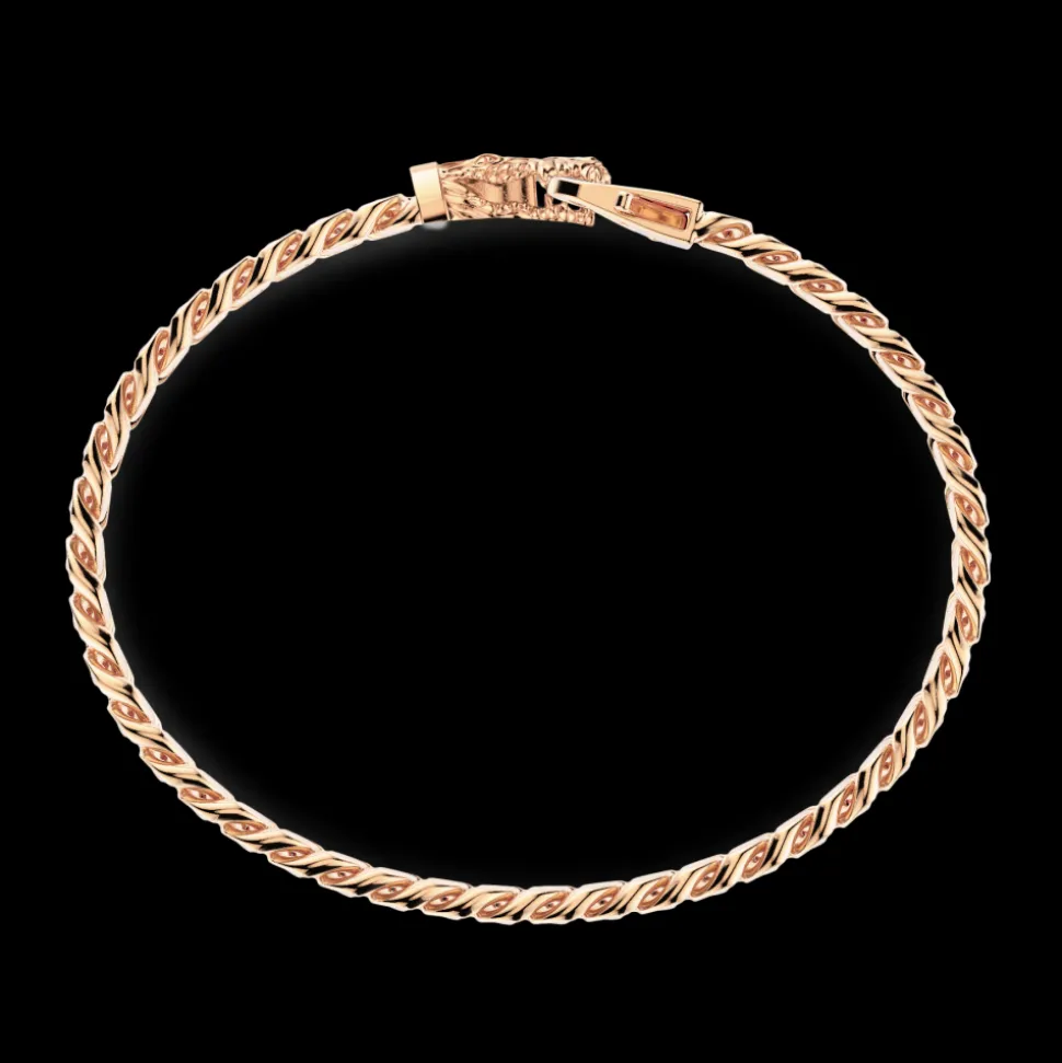 Bracciale a grumetta Zancan in argento con chiusura a testa di coccodrillo.