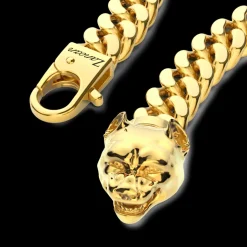 Bracciale a grumetta Zancan in argento con chiusura a testa di pitbull.