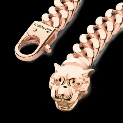 Bracciale a grumetta Zancan in argento con chiusura a testa di pantera.