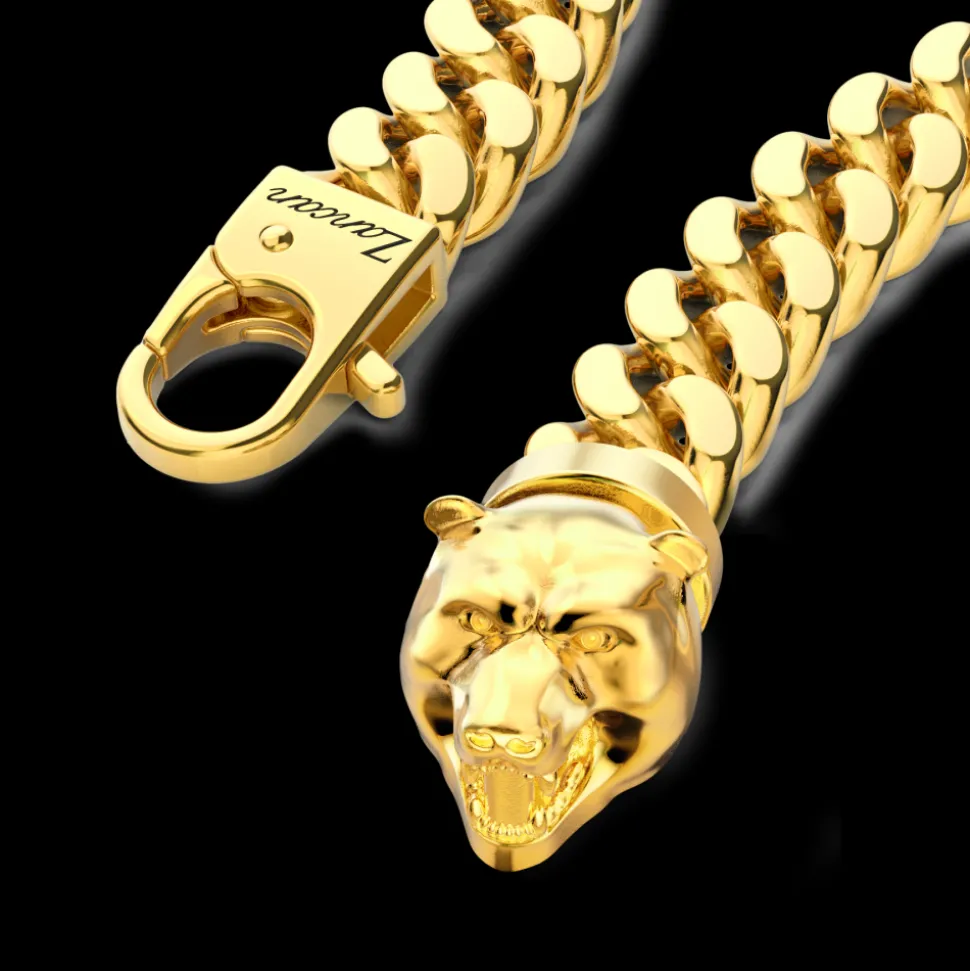 Bracciale a grumetta Zancan in argento con chiusura a testa d'orso.