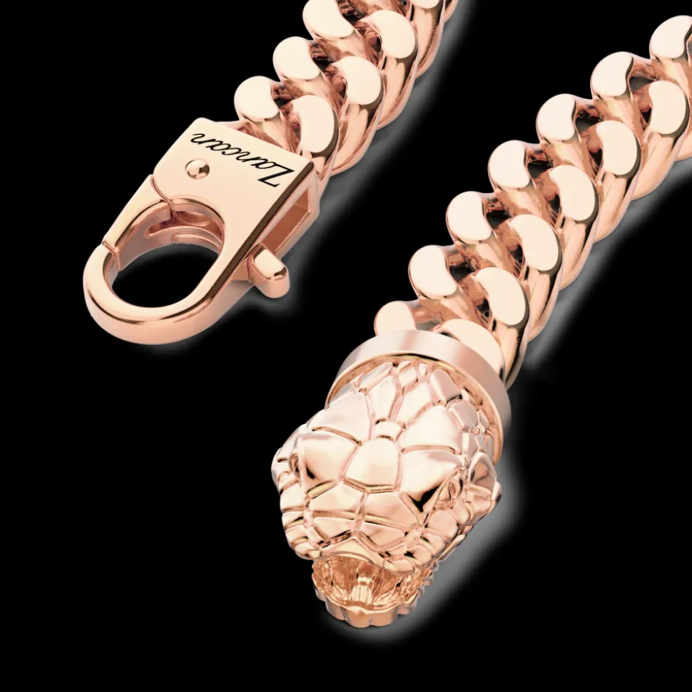 Bracciale a grumetta Zancan in argento con chiusura a testa di serpente.
