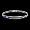 Bracciale a grumette Zancan in argento con targa e  pietre lapis.