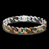 Bracciale a grumette Zanca in argento e ceramica con maglie smaltate.