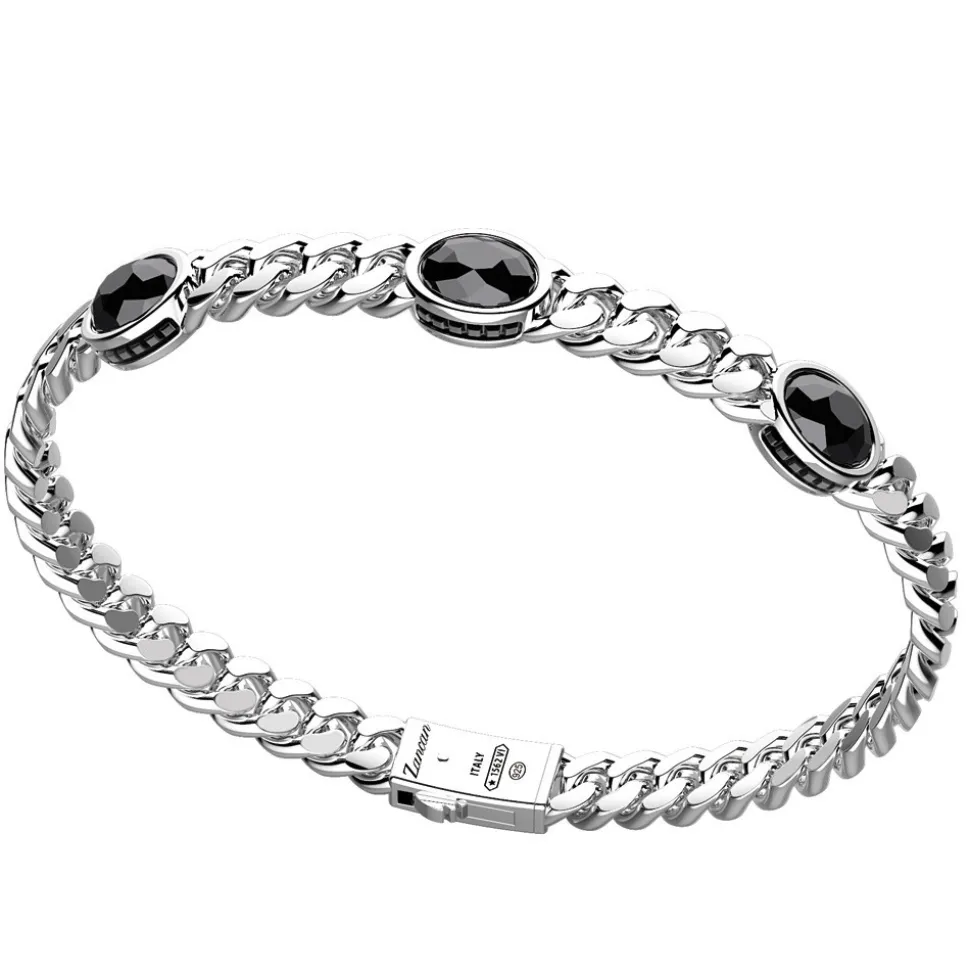 Bracciale a grumette Zancan in argento con pietre onice.
