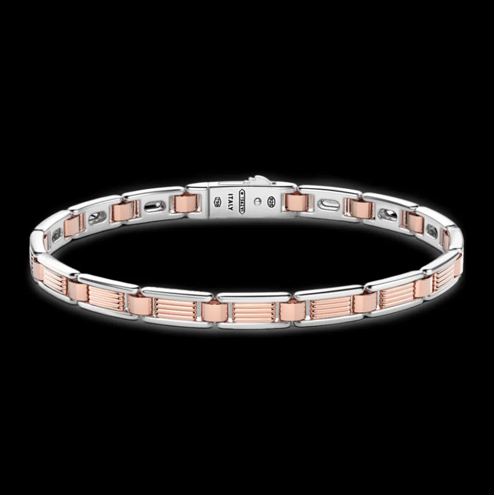 Bracciale da uomo Zancan in argento e oro rosa.