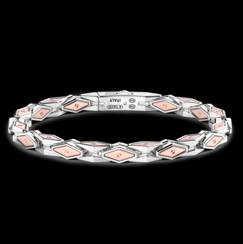 Bracciale da uomo Zancan in argento e oro rosa.