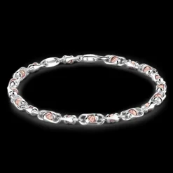 Bracciale da uomo Zancan catena in argento e oro rosa.