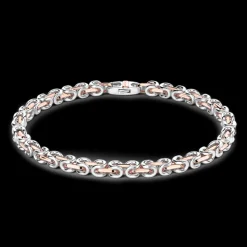 Bracciale da uomo Zancan catena in argento e oro 18k.