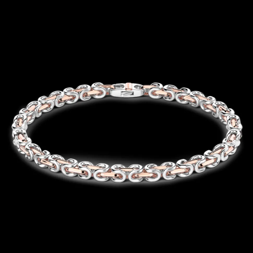 Bracciale da uomo Zancan catena in argento e oro 18k.