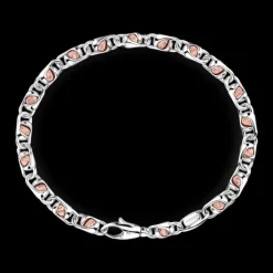 Bracciale da uomo Zancan catena in argento e oro rosa.