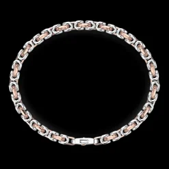 Bracciale da uomo Zancan catena in argento e oro 18k.