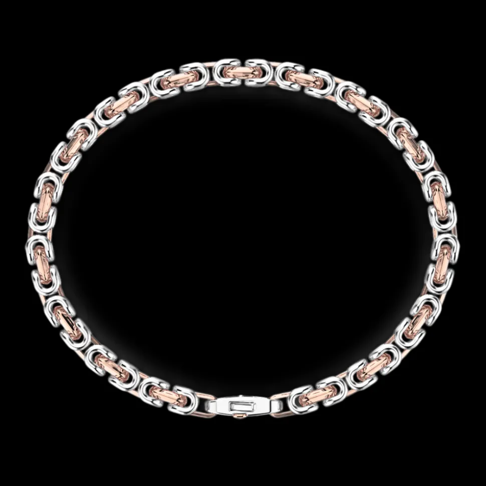 Bracciale da uomo Zancan catena in argento e oro 18k.