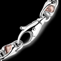 Bracciale da uomo Zancan catena in argento e oro rosa.