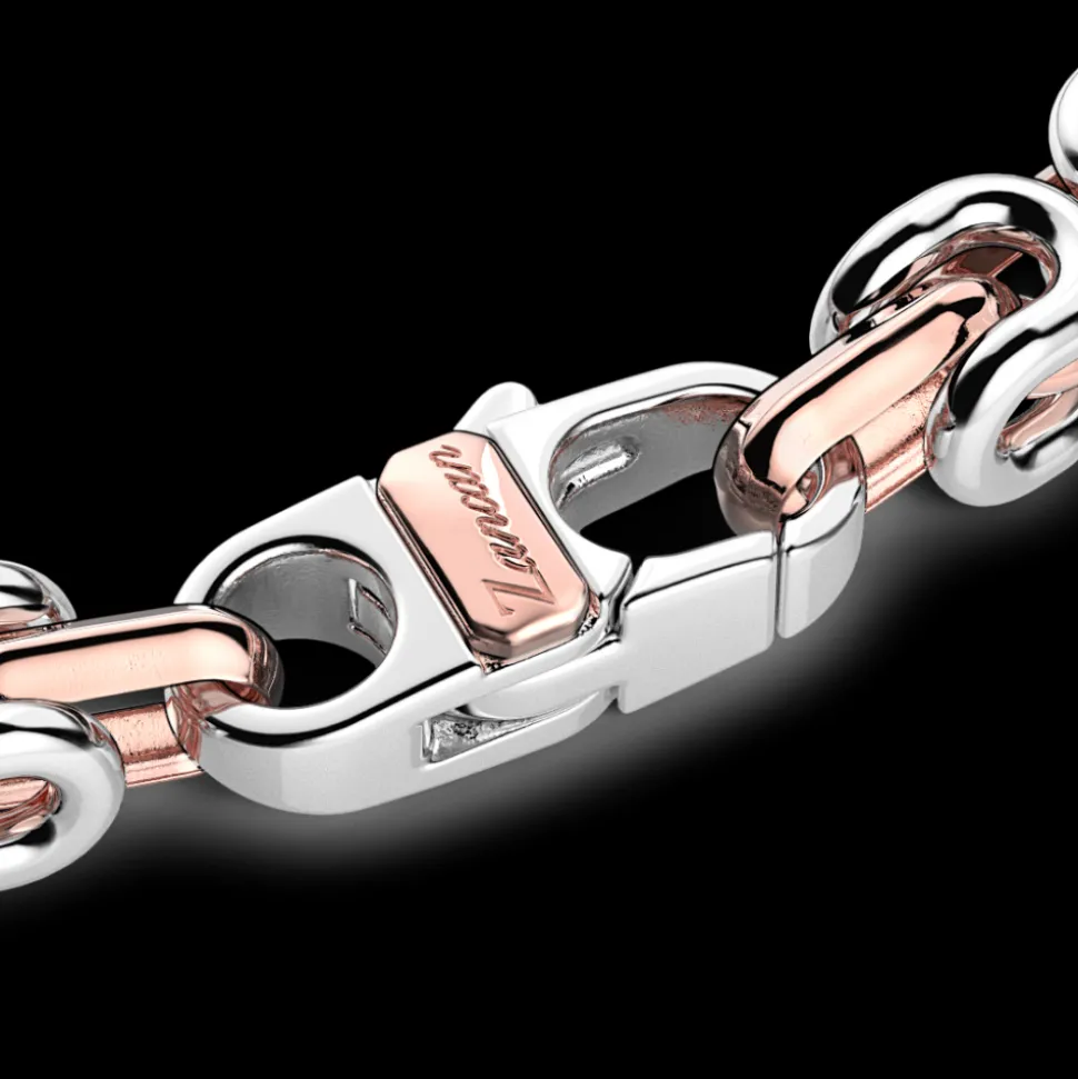 Bracciale da uomo Zancan catena in argento e oro 18k.