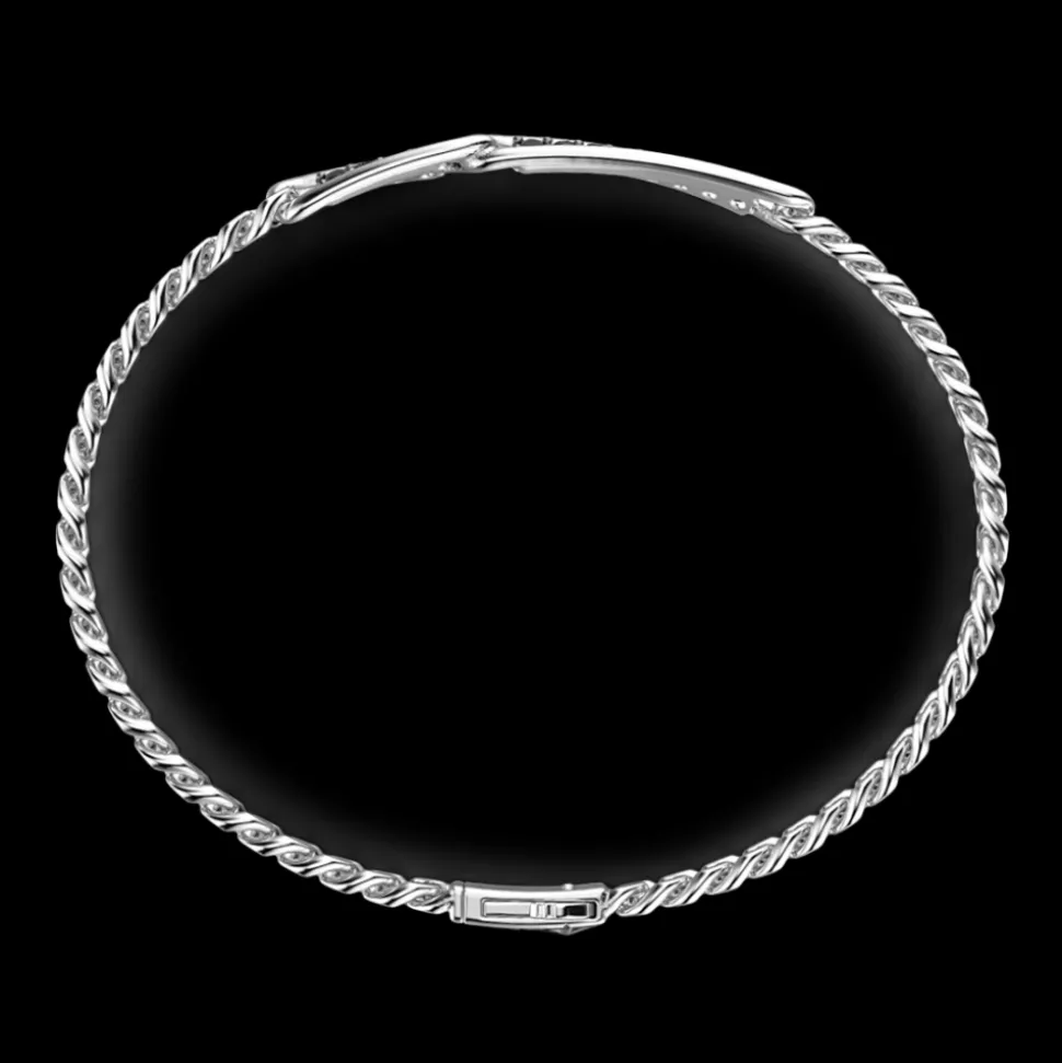 Bracciale grumetta Zancan in argento con pietre nere.