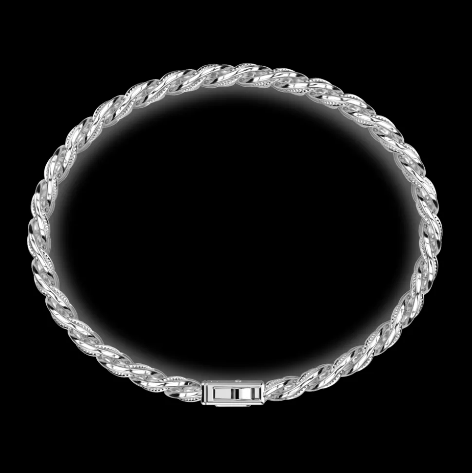 Bracciale grumetta Zancan in argento con finitura striata.