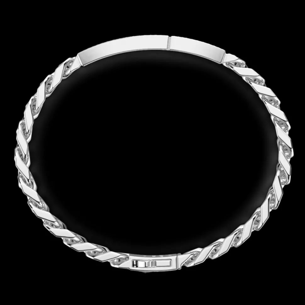 Bracciale grumetta Zancan in argento con pietre nere.