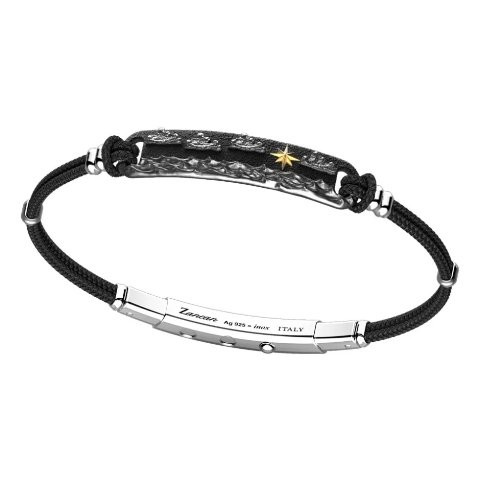 Bracciale in argento con onde del mare.