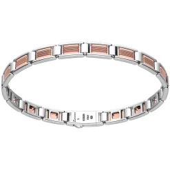 Bracciale solo maglia Zancan in oro rosa 18k ed argento.