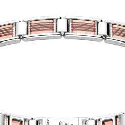 Bracciale solo maglia Zancan in oro rosa 18k ed argento.
