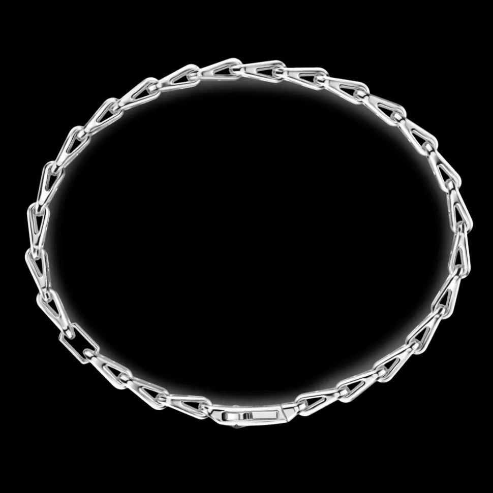 Bracciale solo maglia Zancan in argento con pietre nere.