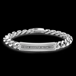 Bracciale Zancan a grumette in argento con targa.