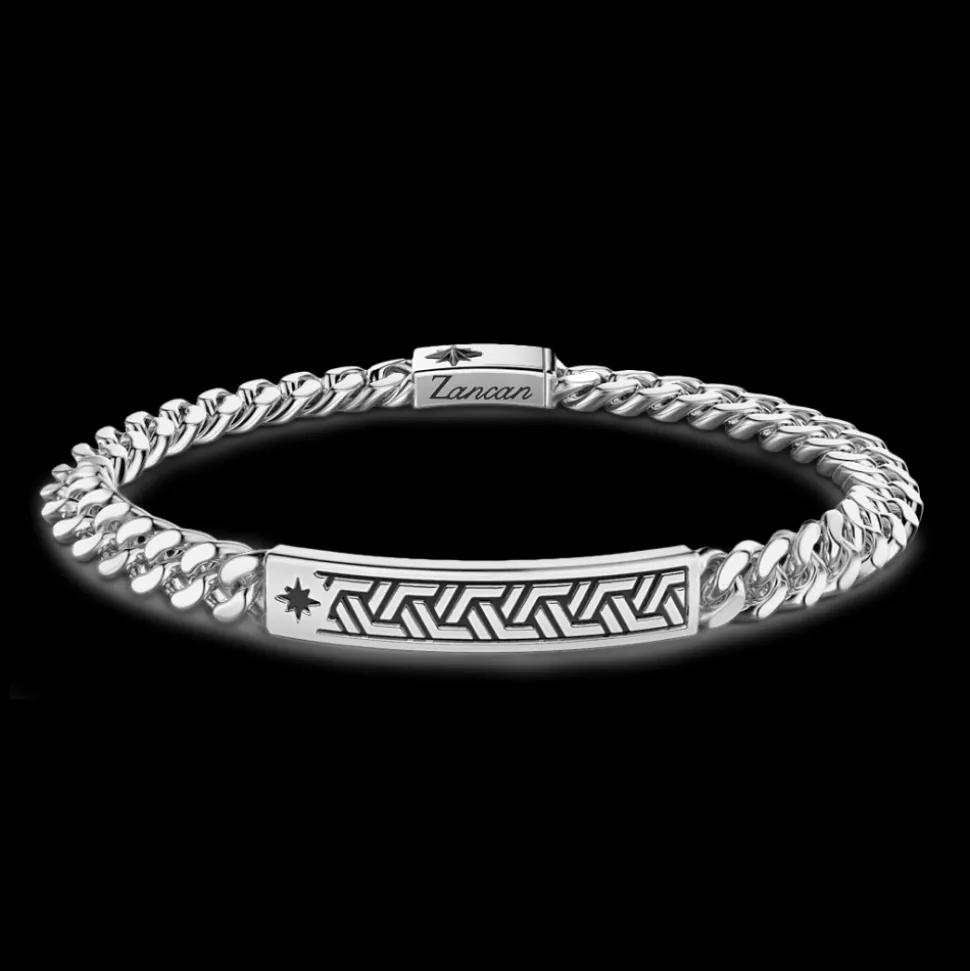 Bracciale Zancan a grumette in argento con targa.
