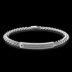 Bracciale Zancan a grumette in argento con targa.